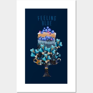 Feeling Blue with Blueberries cake Posters and Art